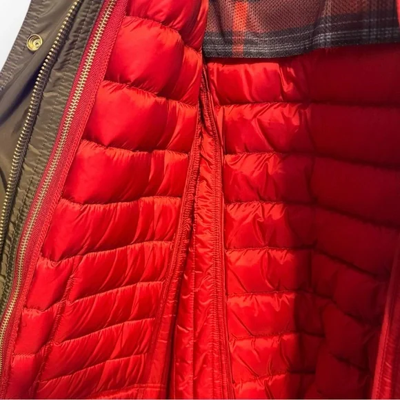 Burberry Brit Winter Balesdean Military Green Down Coat Red 3in1 - Picture 5 of 16